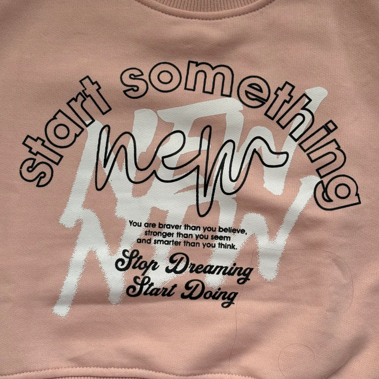 ست بلیز و شلوار دخترانه پنبه ای مدل start something new
